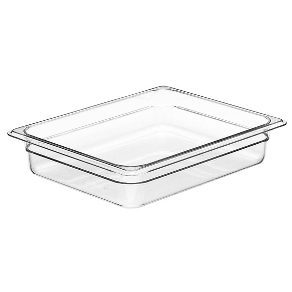 Cambro 22CW 4.1 qt Capacity, 12-3/4" Length x 10-7/16" Width x 2-1/2" Depth, Camwear Clear Polycarbonate Half Size Food Pan