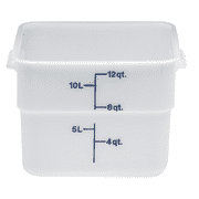 Cambro 12 Qt. CamSquare® Food Storage Container, 11 1/4" L x 12 1/4" W x 8 1/4" H, White (12SFSP148)