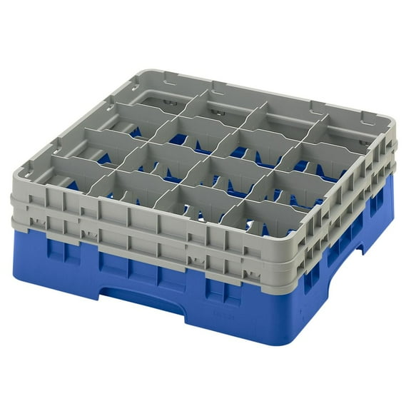 Cambro 16S534168 Camrack Blue 16 Comp. Full Size Glass Rack - 4 / CS