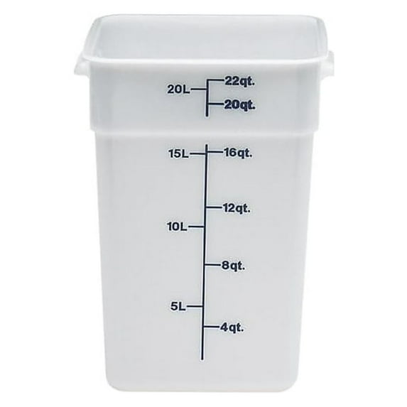 Cambro 22 Qt. CamSquare Food Storage Container 11 1/4" L x 12 1/4" W x 15 3/4" H White (22SFSP148)
