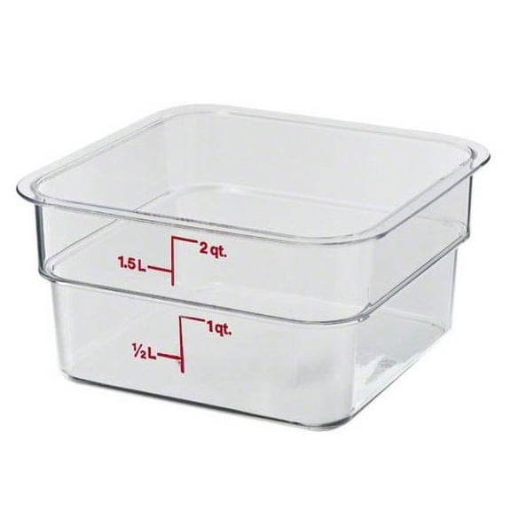 Cambro 2SFSCW135 Food Storage Container, 2 Quart, 7-1/4" x 7-1/4" x 3-7/8", Polycarbonate