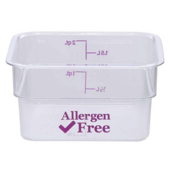 Cambro 2SFSCW441 2QT Allergen-Free Clear Graduated Camsquare