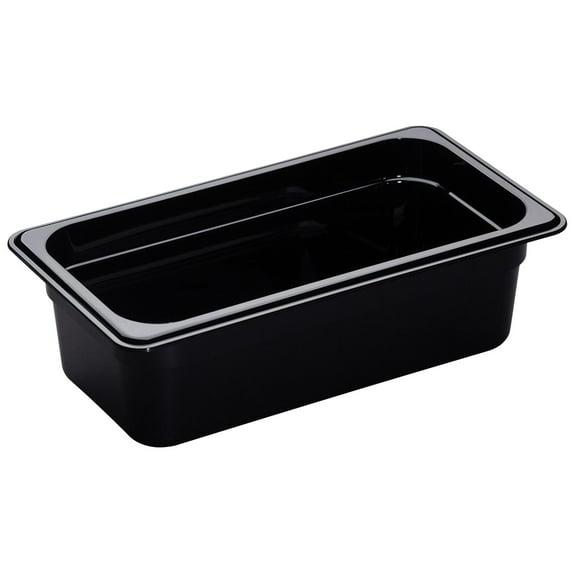 Cambro 34HP110 Black High Heat 1/3 Size x 4 D Food Pan"
