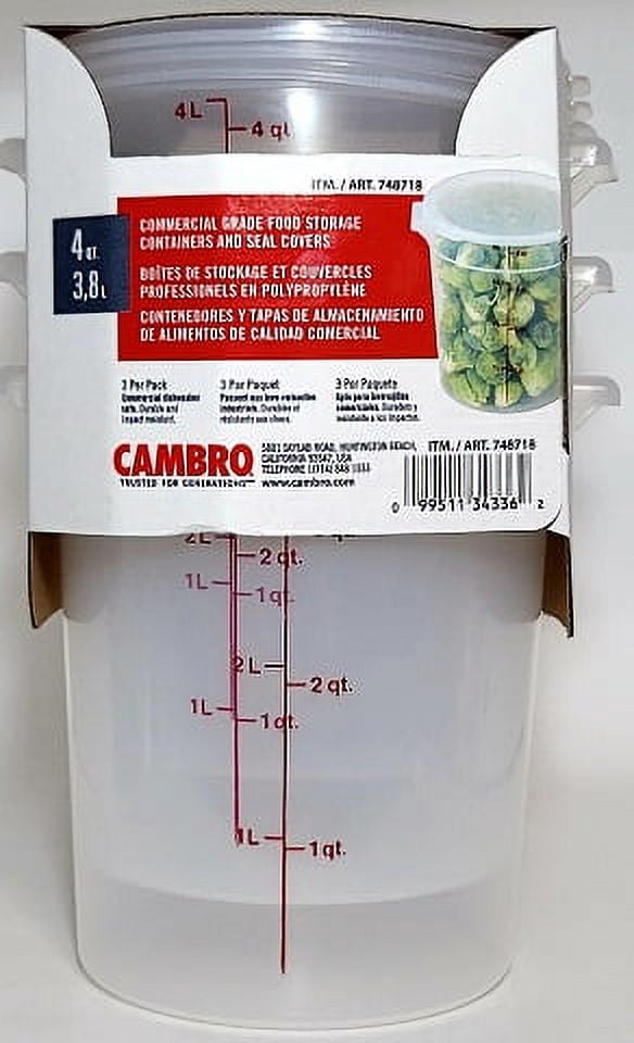 Cambro 4Quart Containers. Commercial Grade Food Storage Containers and