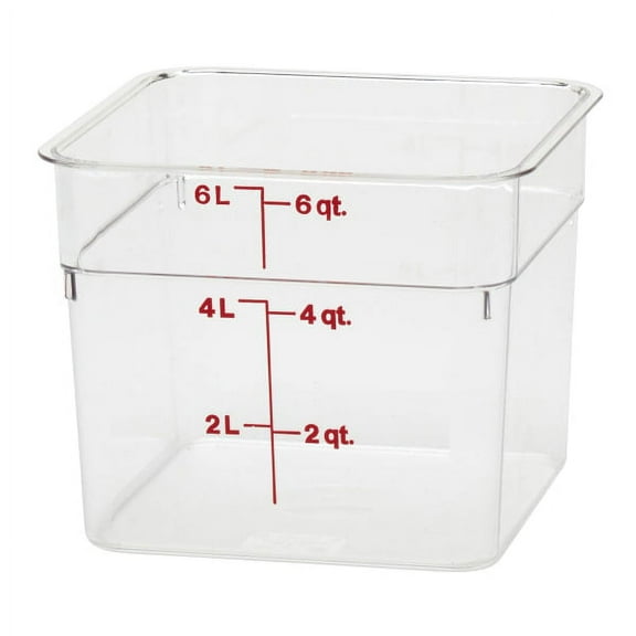 Cambro 6 Qt Clear Food Containers, 6 Per Case