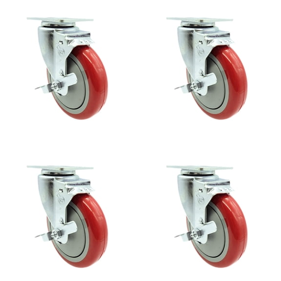 Cambro 60007 Dish Caddies Utility Truck Caster with Brake Replacement Set-SCC