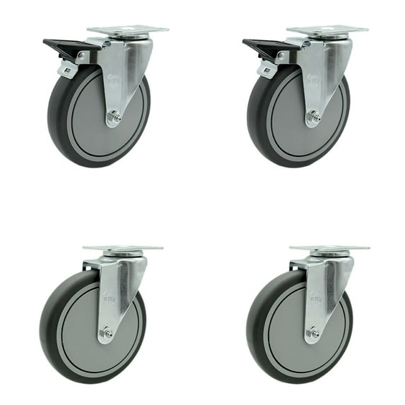 Cambro Beverage Service Cart Swivel Caster with 2 Brakes Replacement Set- SCC