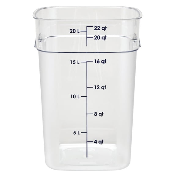 Cambro CamSquares FreshPro Series Food Storage Container, 22 Qt - 11 2/5"L x 11 2/5"W x 16"H