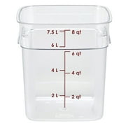 Cambro CamSquares FreshPro Series Food Storage Container, 8 Qt - 9"L x 9"W x 9 3/5"H