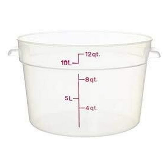 Cambro Camware Food Storage Containers - 6 & 12 Quart Bundle with Lid & Scraper - Translucent Round Plastic Food Containers for Kitchen, Restaurant, BPA Free