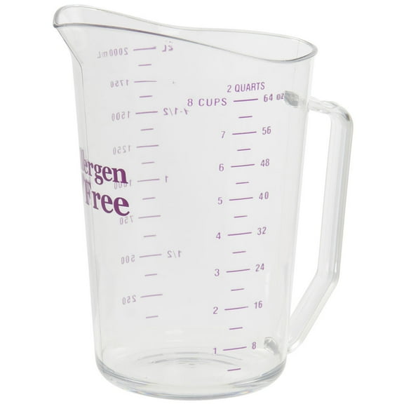 Cambro Camwear 2 qt Clear Polycarbonate Allergen Awareness Measuring Cup