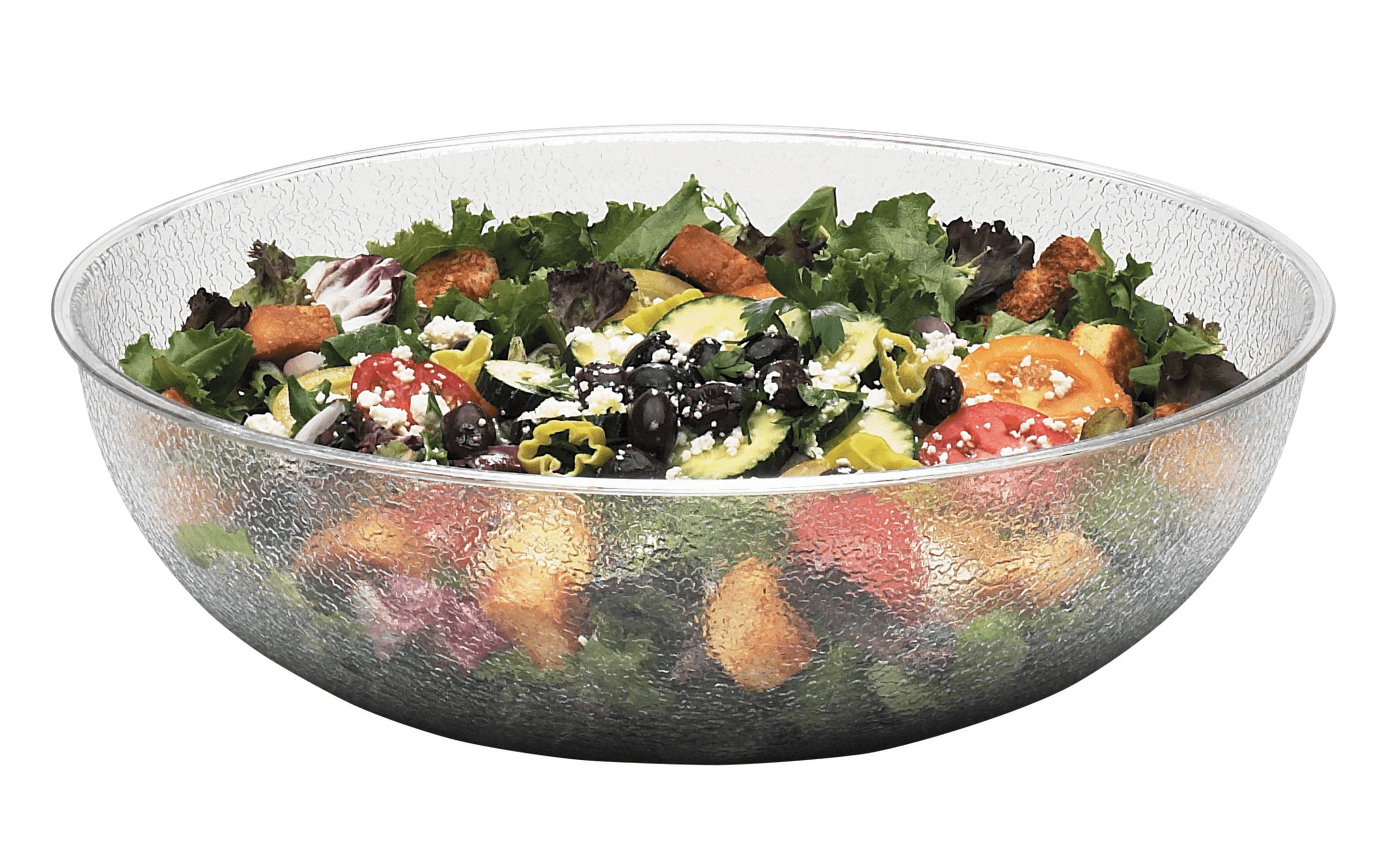 Clear Pebbled Plastic Salad and Dessert Serving Bowl, 15-inch
