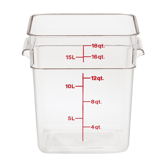 Cambro Clear 18QT Square Food Container 18SFSCW135