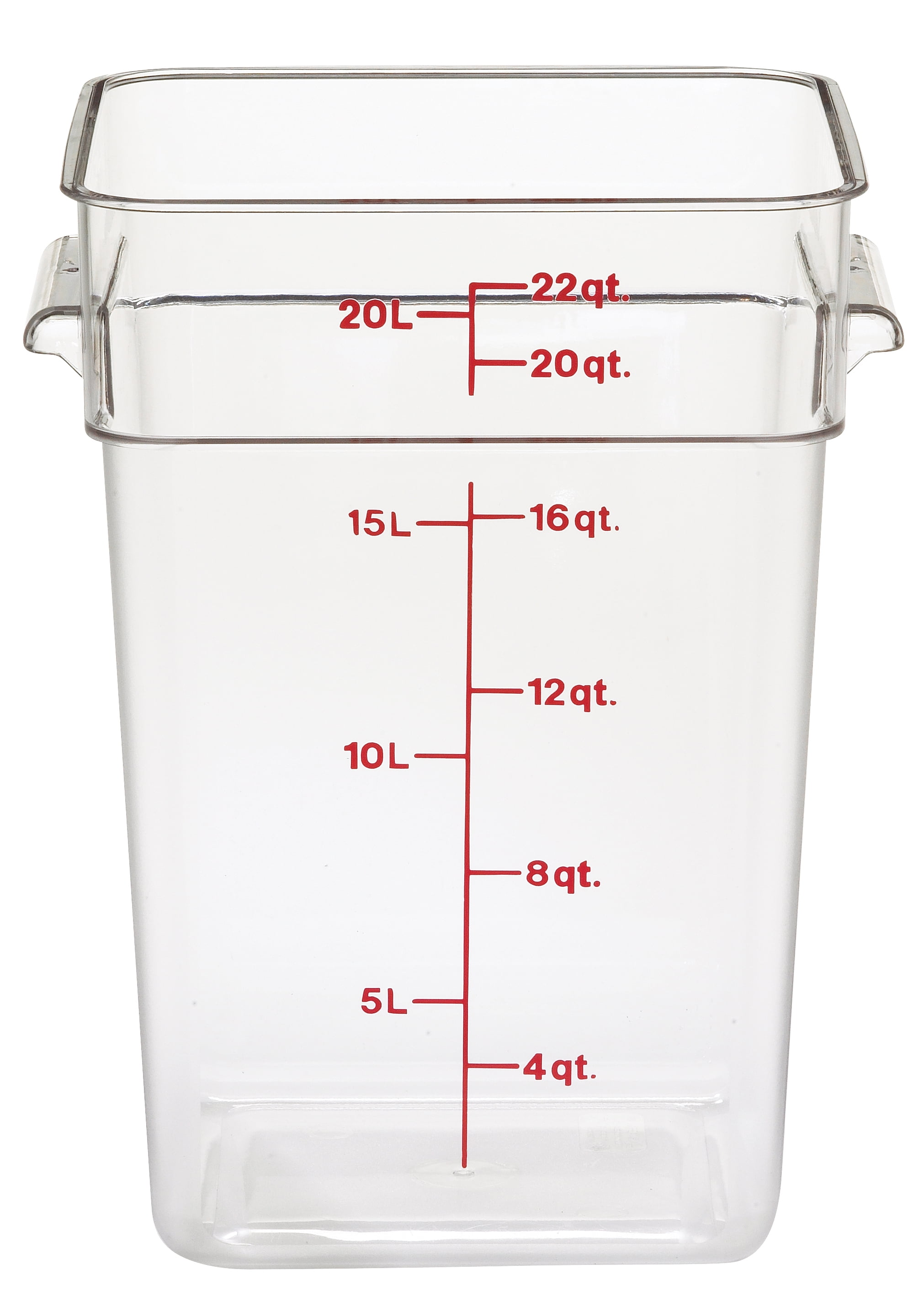 Excellante 8-Quart Polycarbonate Square Food Storage Containers, Clear