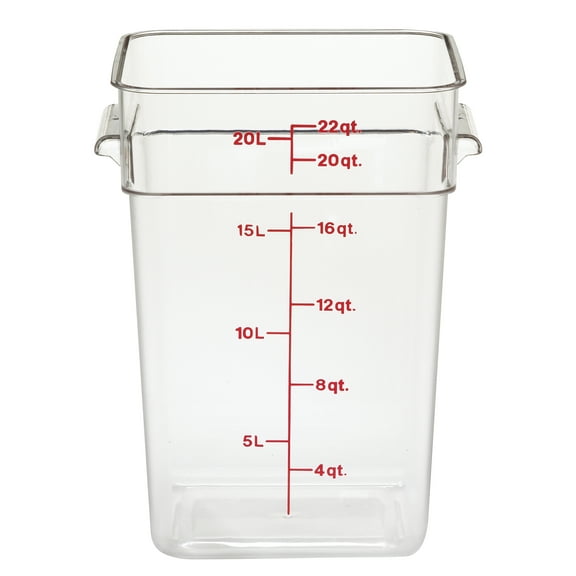 Cambro Clear 22QT Square Food Container 22SFSCW135
