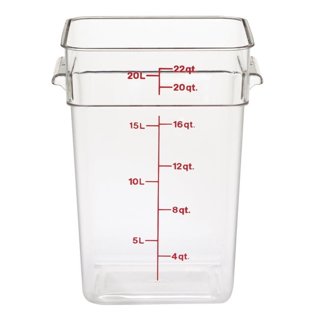 Cambro 12 Quart Square Food Storage Container - Clear, Pack Of 6, Dishwasher Safe, Stackable