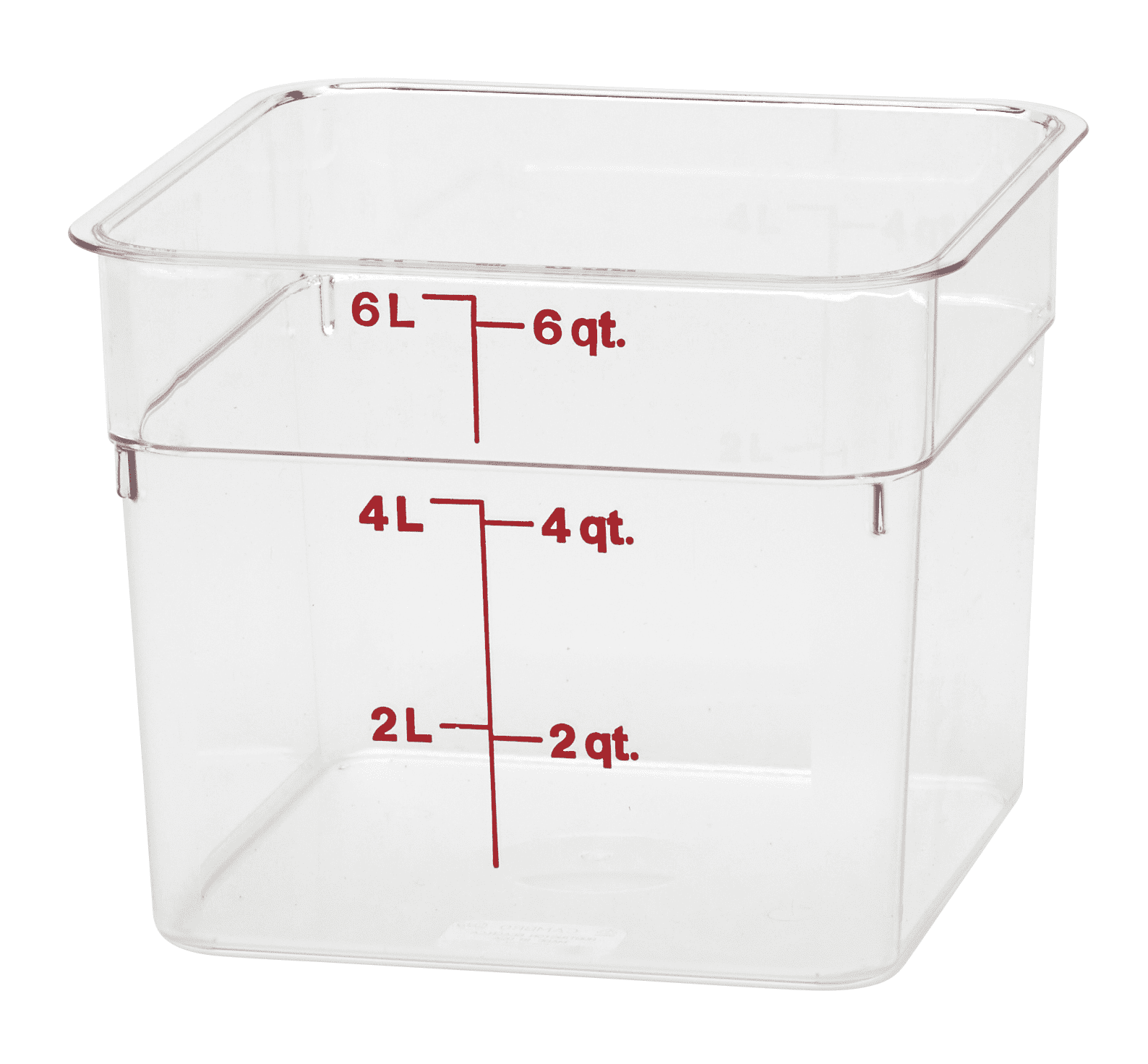 Clear Polycarbonate Square Food Storage Container, 6 Quart