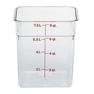Lumintrail Cambro 6 Qt Square Food Storage Container with Red Lid Bundle  Includes a Measuring Spoon Set