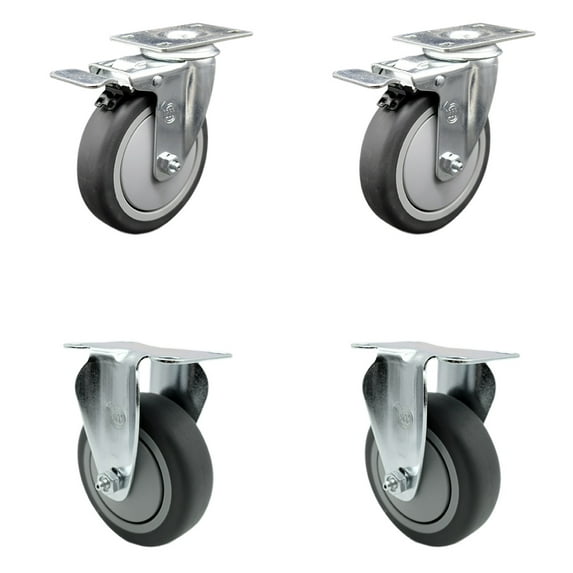 Cambro Dish Caddies Swivel Caster with Brake and 2 Rigid Replacement Set - SCC