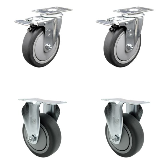 Cambro Dish Caddies Swivel Caster with Brake and 2 Rigid Replacement Set - SCC