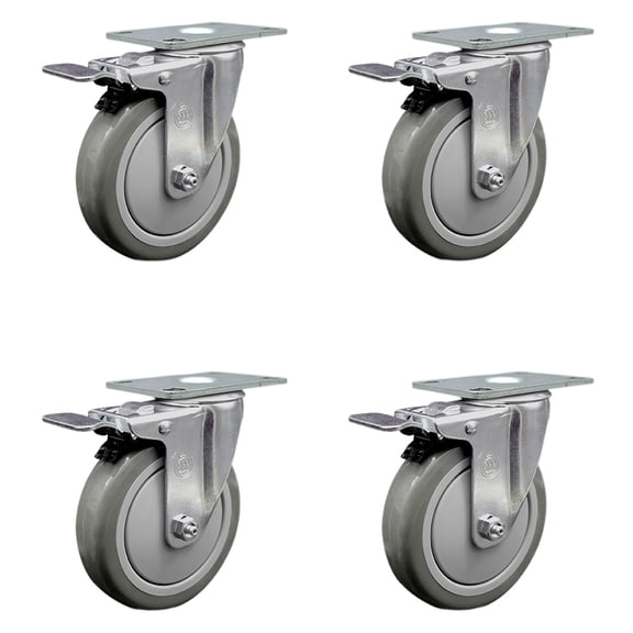 Cambro Dish Caddies Utility Truck Swivel Caster with Brake Replace Set - SCC