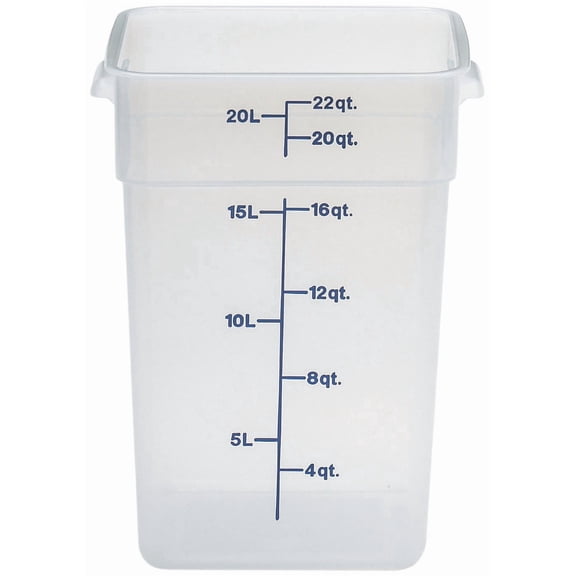 Cambro Food Storage Container - Classic Series Square - 22 QT (Quart) - Commercial Grade for Food Prep (Translucent)