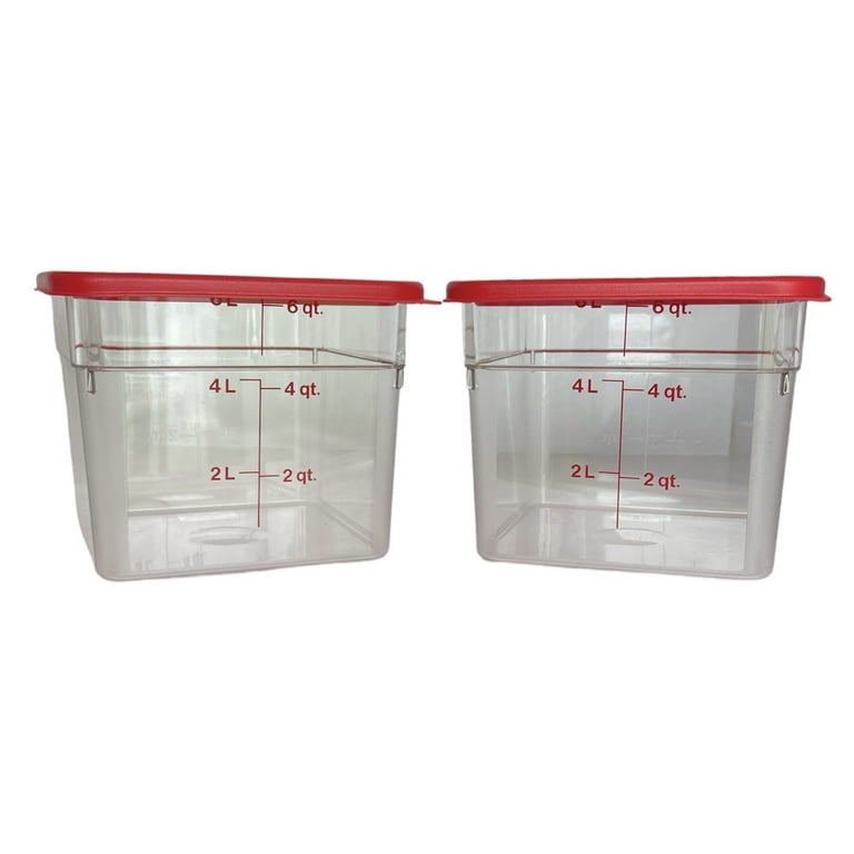 Cambro Camwear 4 Quart CamSquare Storage Containers Clear Set Of 6