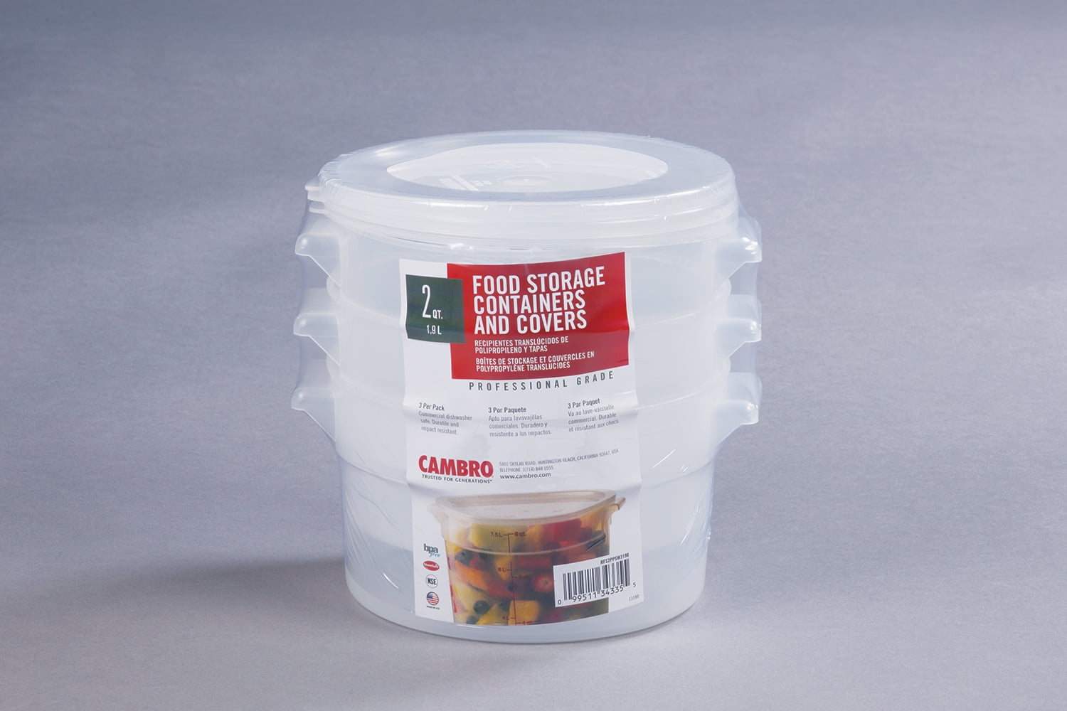Cambro BPA-Free Food Containers with Lids (1/2qt. & 1 qt., 10 pk.)
