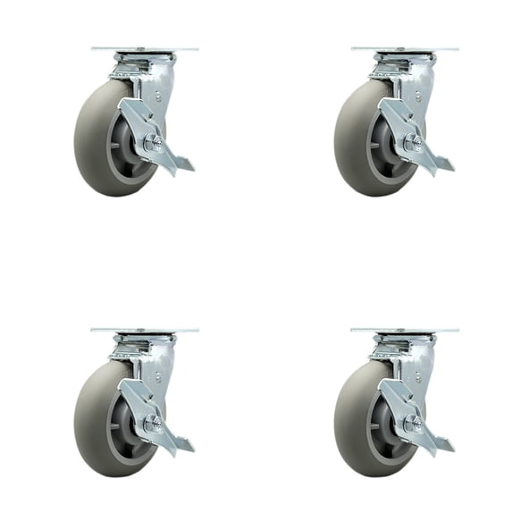 Cambro H14005 Meal Delivery Cart Caster Set - 4 Swivel with Brake – SCC