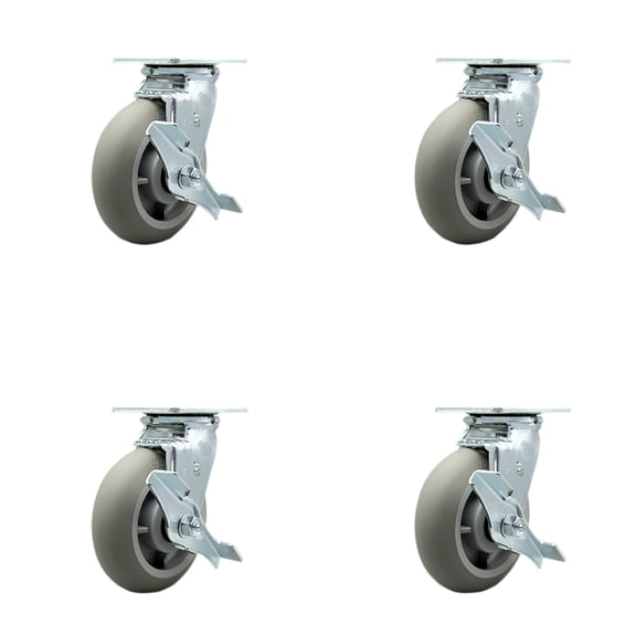 Cambro Meal Delivery Cart Caster Set with Brakes and Bolt on Swivel Locks  SCC