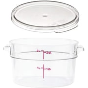 Cambro RFSCW2135 Camwear 2-Quart Clear Round Food Storage Container with Cambro RFSCWC2135 Clear Round Lid By Brand Cambro