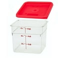 thumbnail image 1 of Cambro Square Storage Container Camwear Clear 6 Qt with Red Lid, 1 of 1