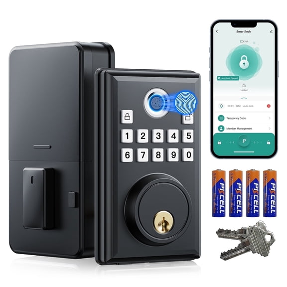 Toguard  Fingerprint Door Lock, Keyless Entry Door Lock with APP Control Deadbolt Lock with 300 User for Front Door
