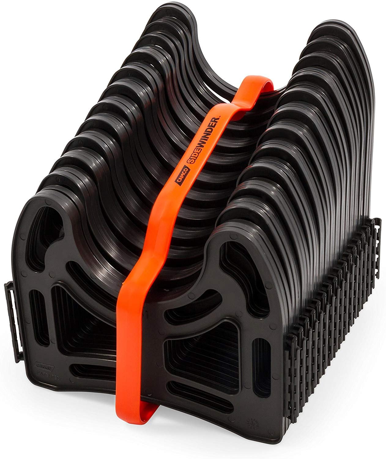 Camco 15 Feet 15ft Sidewinder RV Sewer Support, Made from Sturdy Lightweight Plastic, Won't Creep Closed, Holds Hoses in Place-No Need for Straps 43041