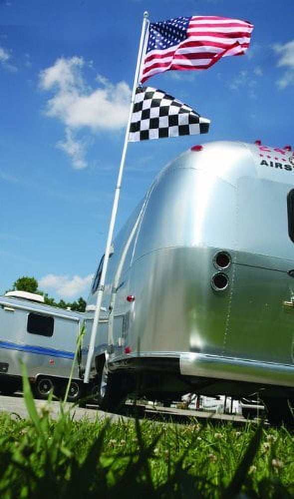 20-Foot Telescoping Aluminum Flagpole with Tire-Anchored Holder