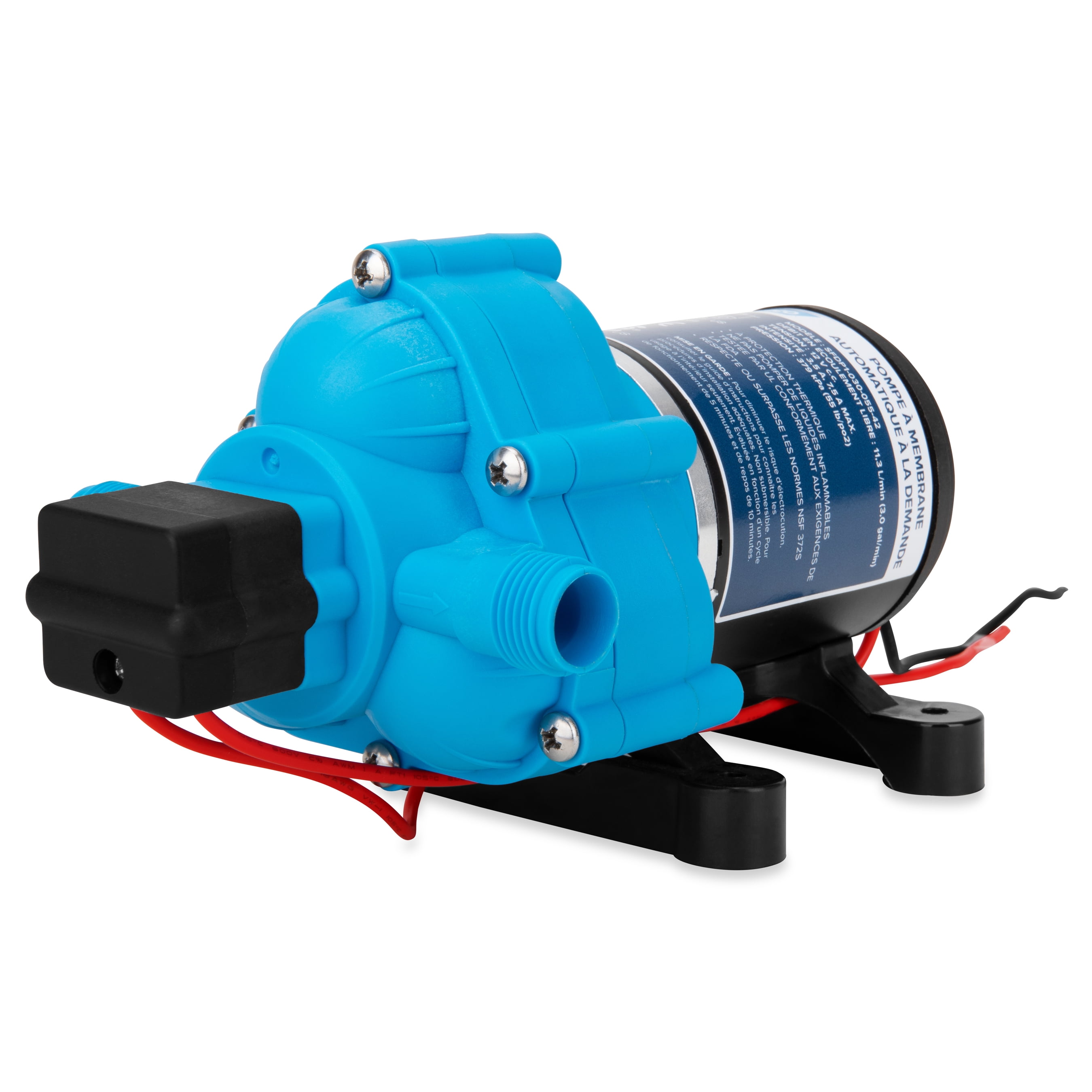 Camco RV/Marine Variable Flow Automatic Demand Diaphragm Water Pump, 12V, 3.0 GPM, 55-PSI (22491)