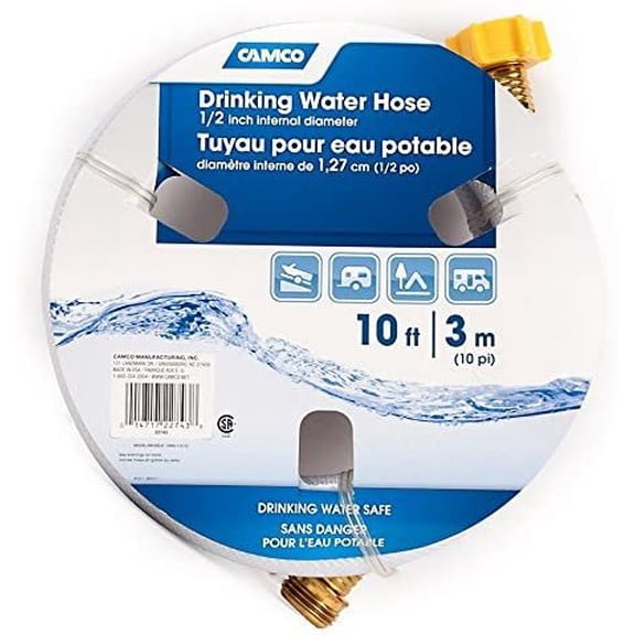 Camco Reinforced Fresh Water Hose With Easy Hose Gripper - 5/8" x 50' White