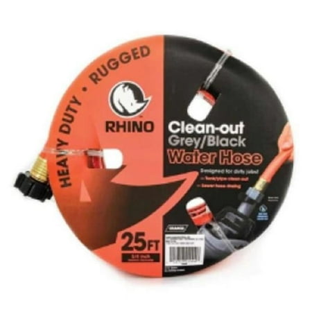 Camco 22991 RhinoFLEX 25ft Clean Out Gray / Black Water Hose