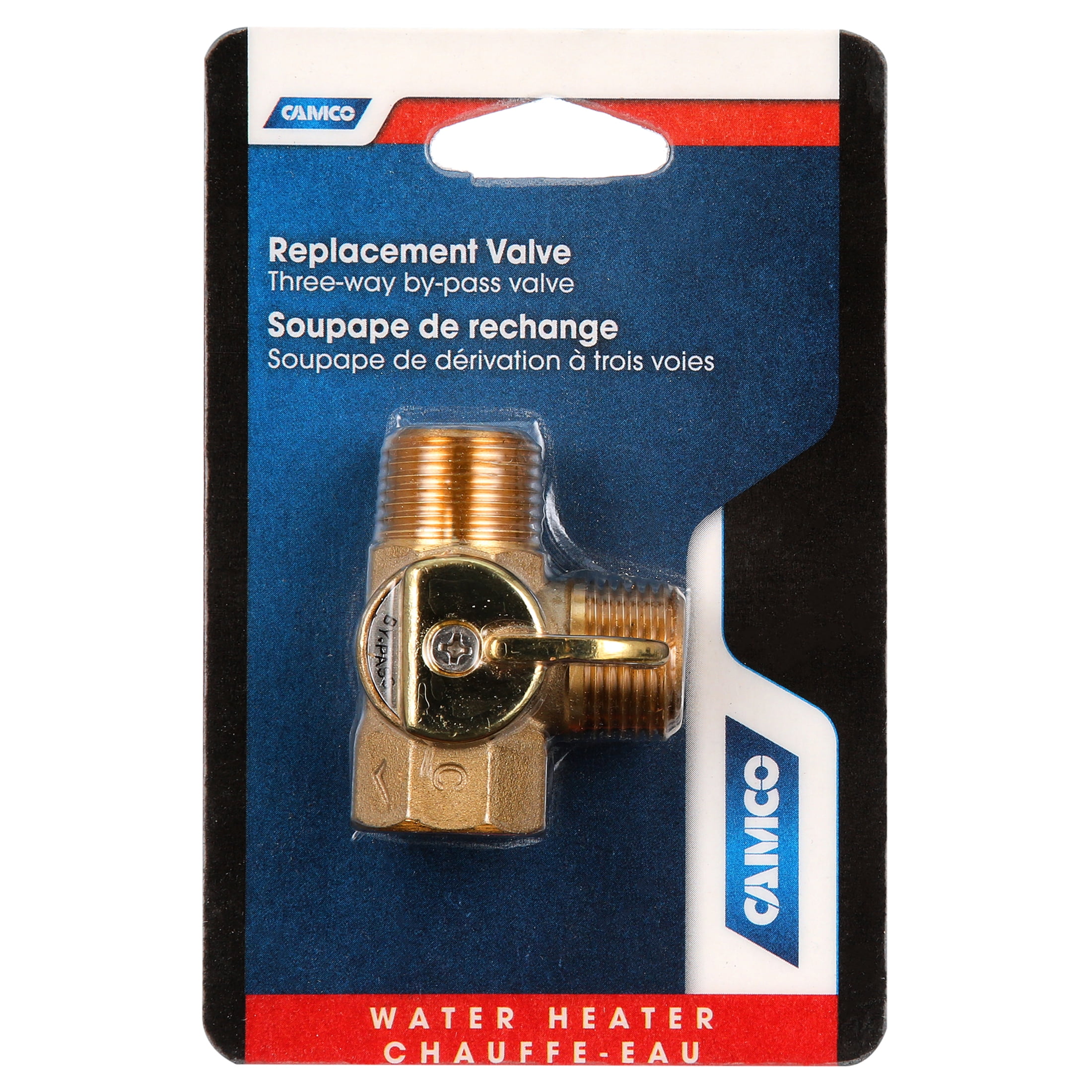 Camco 37463 3-Way Bypass Valve Replacement - For RV Water Heater Bypass Kits