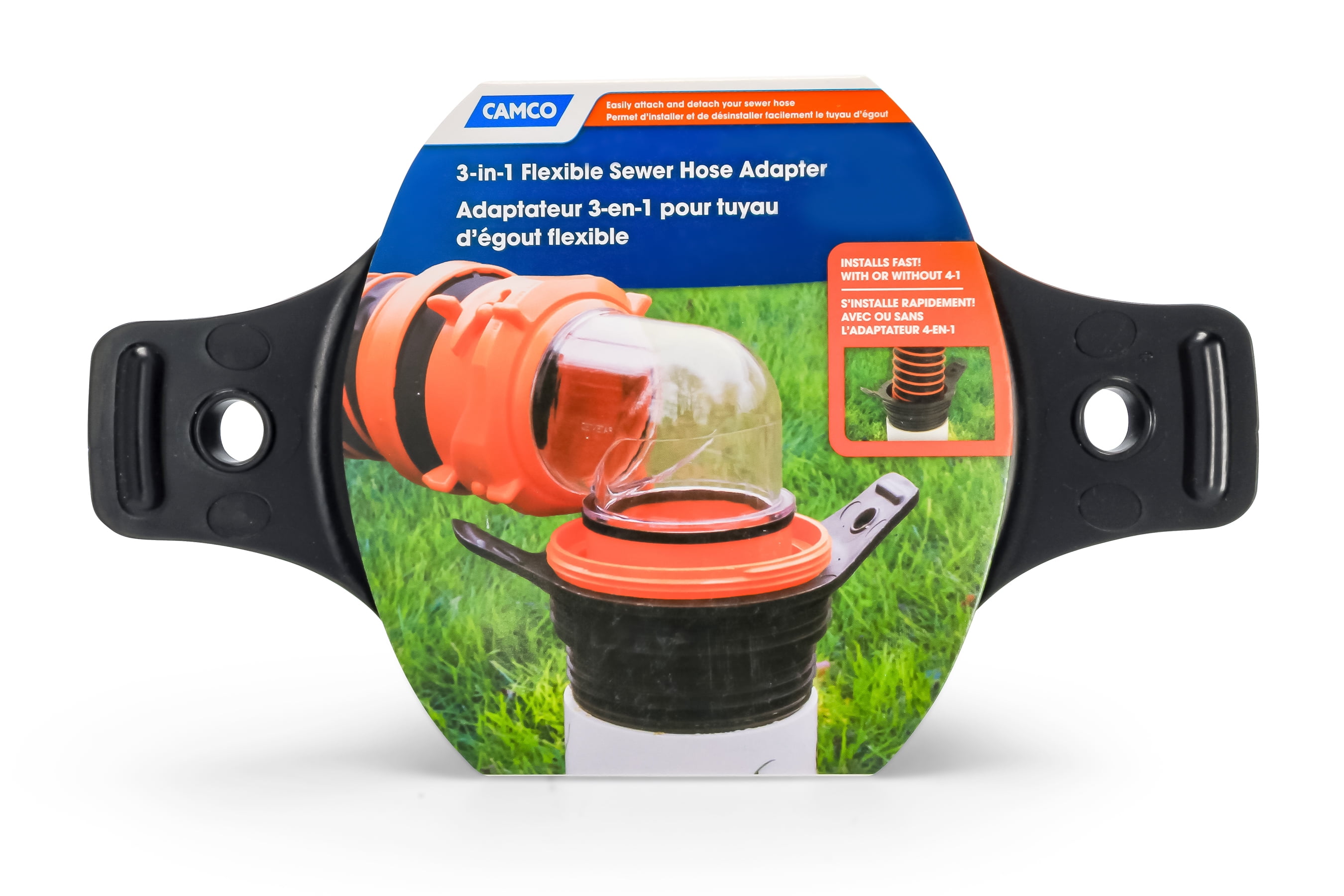 Camco 39318 Flexible 3-in-1 Sewer Hose Seal Adapter