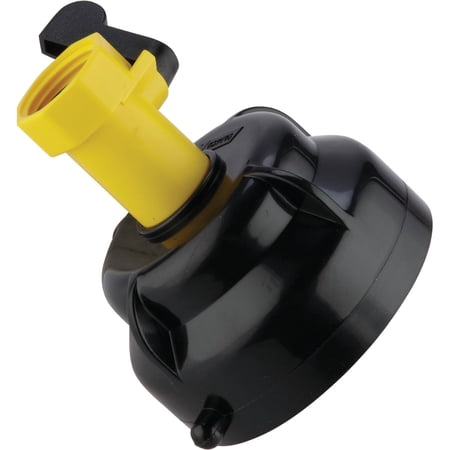 Camco Sewer Hose Rinser With Shut-Off Valve - Power Jet Cleaning Action - One Size, Black