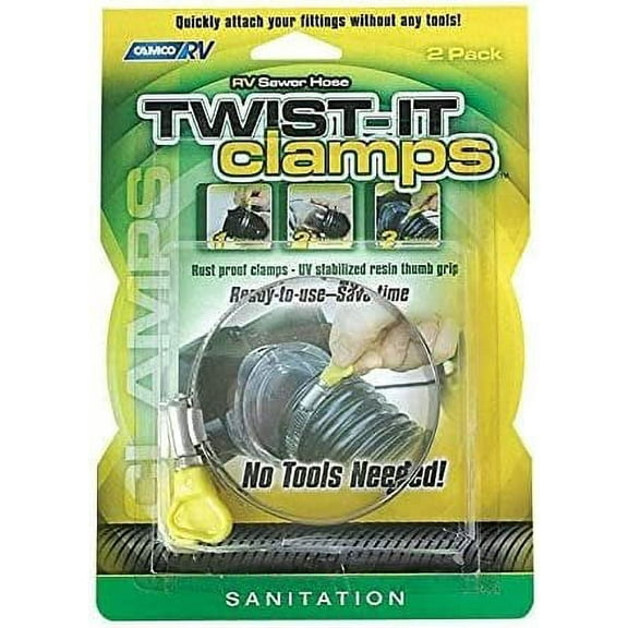 Camco Sewer Hose Twist-It Clamps - 3 In