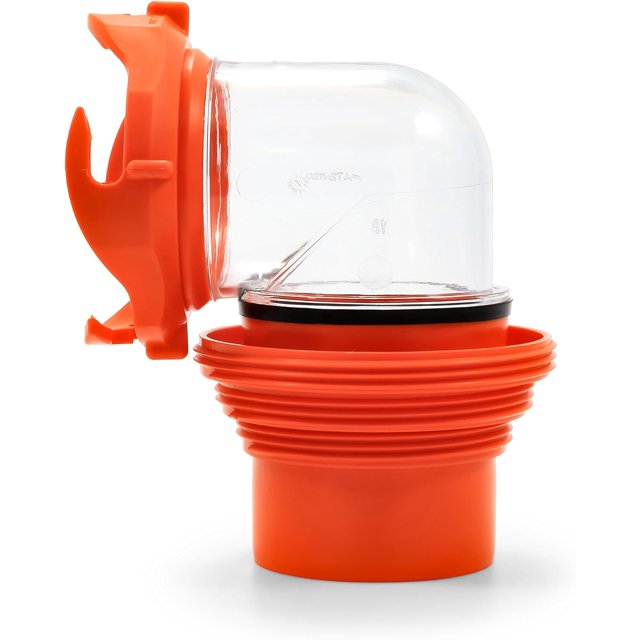 Camco 39736, RhinoFlex Clear RV Sewer Hose Elbow with 4in1 Adapter Features a 360Degree
