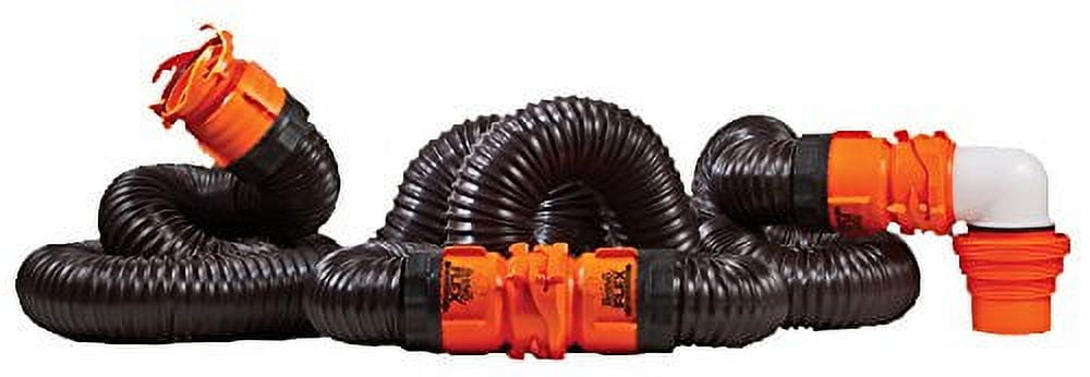 Camco 39741, 20' RhinoFLEX Hose Kit with Swivel Fitting, RV Sewer System Accessories