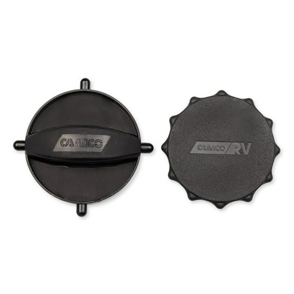 Camco 39934 Plastic RV Replacement Sewer Hose Storage Caps, Black