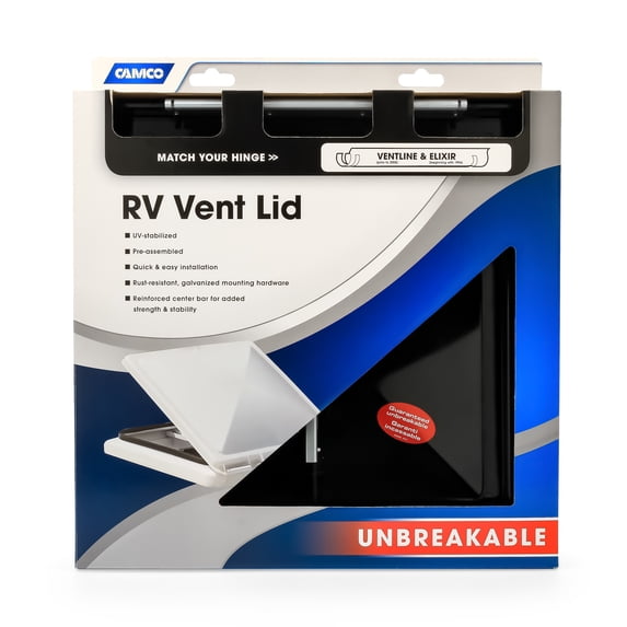 Camco 40178 Vent Lid for Pre-2008 Ventline and 1994+ Elixir Models - Black
