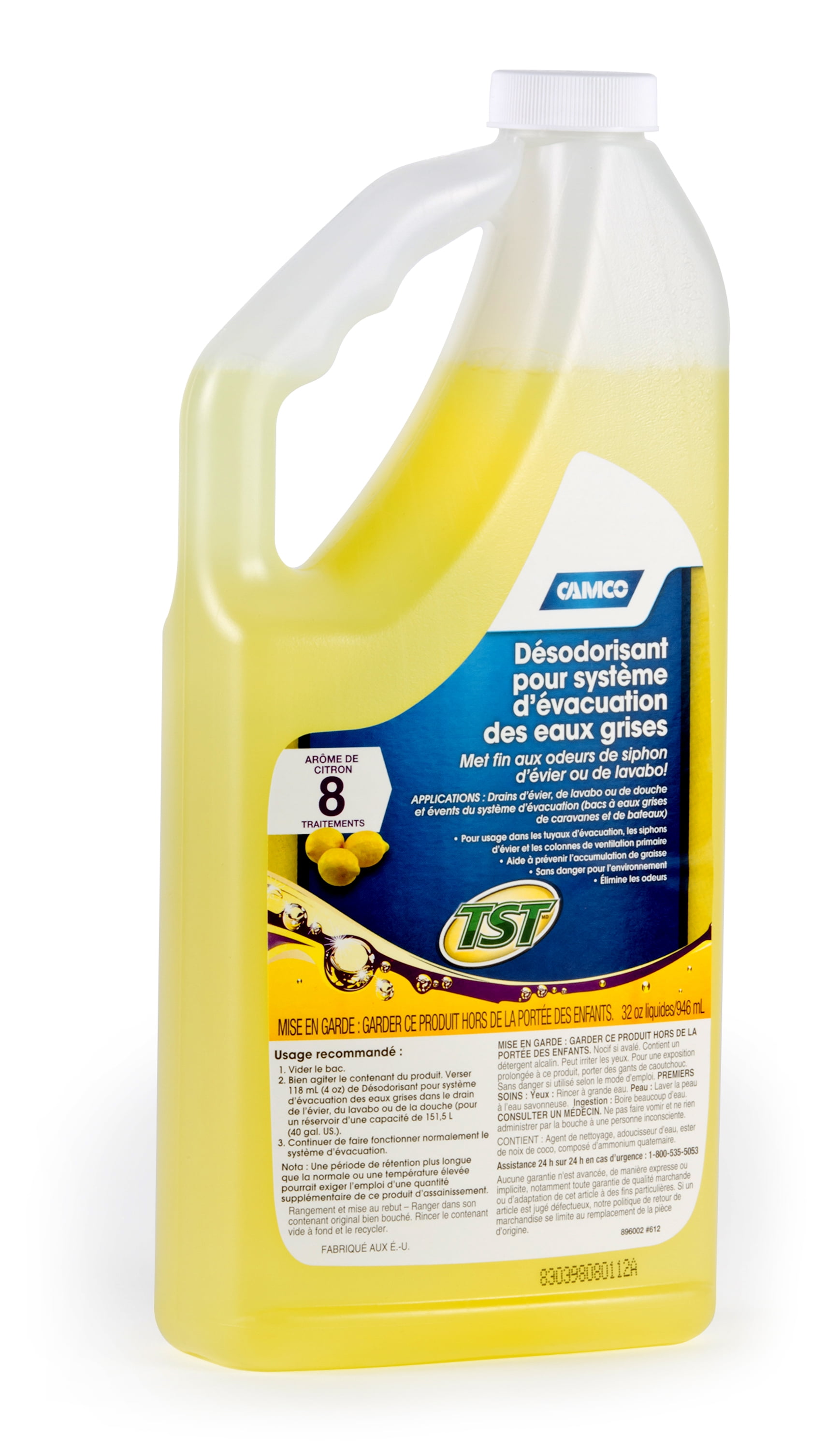 Camco Odor Eliminator Deodorizer for Camper Liquid - All Purpose Cleaner -  32 Oz, Lemon - Walmart.com