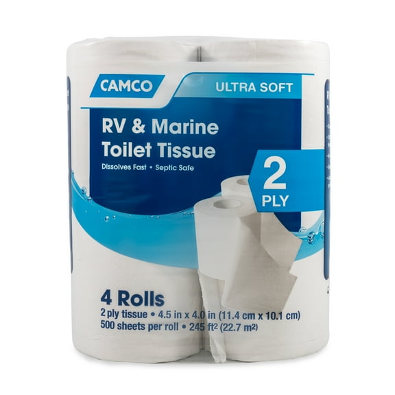 Camco 2-Ply Toilet Tissue for RV and Marine Use - 4 Rolls, (40278)
