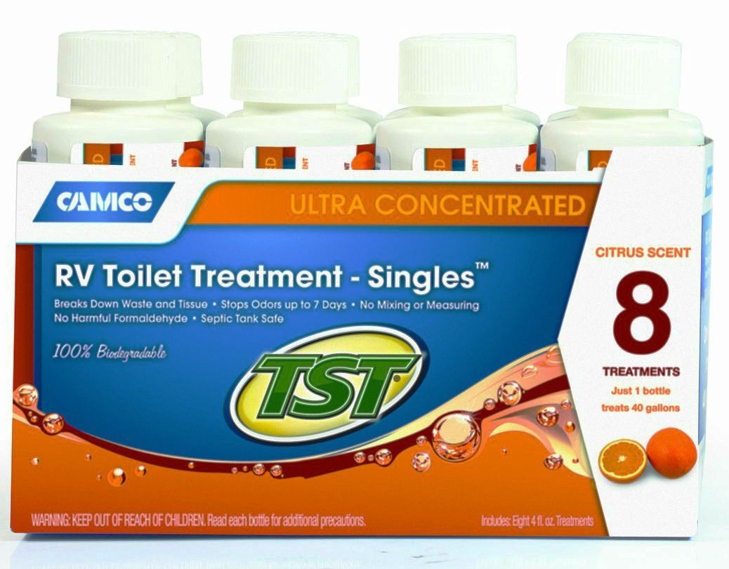 Camco 41191 TST RV Toilet Chemical Treatment, Orange Singles, 4 Oz, 8
