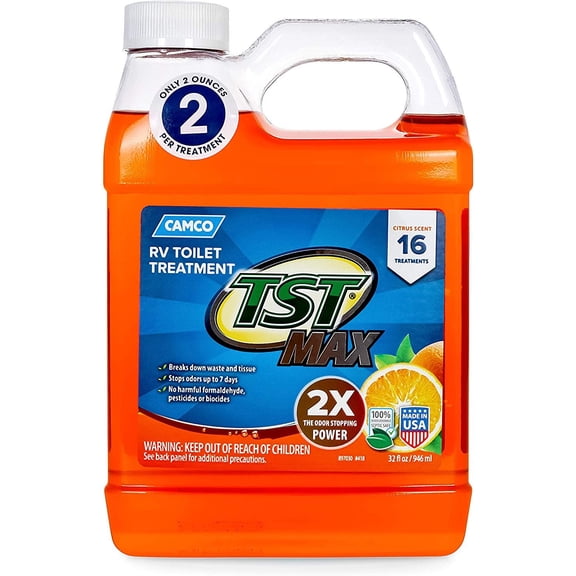 Camco TST Orange RV Tank Treatment Liquid - Chemical Treatment - 32 Oz